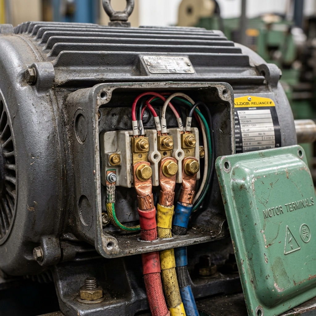 Detalhe da Caixa de Terminais Elétricos